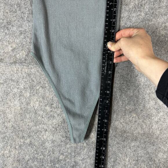 Intimately Free People Bodysuit Womens XS Ribbed Knit High Neck Green Stretch - Picture 3 of 7